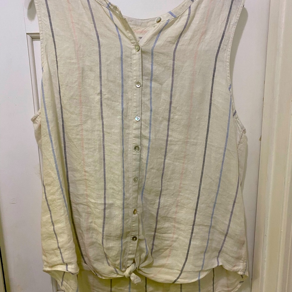 C&C California Sleeveless Linen top